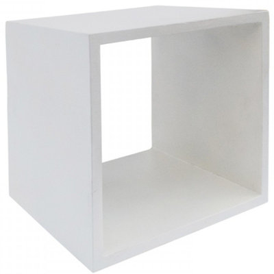 Table de bout carrée en béton 16 po avec tablette