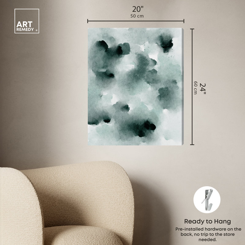 Diluted Smoke in the Snow Abstract Canvas Art, 20" x 24"