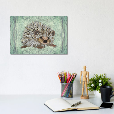 Woodland Hedgehog 1 Piece Wrapped Canvas Wall Art