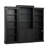 Black 3-Pieces Bookcase Display Cabinet With 5 Colors Adjustable Led Ceiling Light, Retro Style Bookshelves With Tempered Glass Shelves For Living Room, Office, Studio Or Workspace-130667045