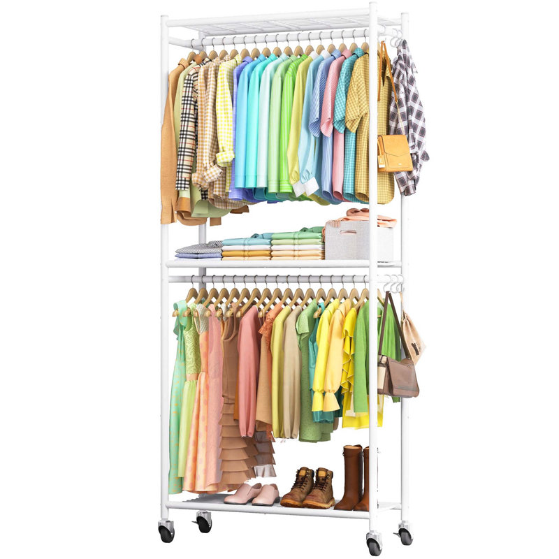 Bonville 84cm Rolling Clothing Rack, White