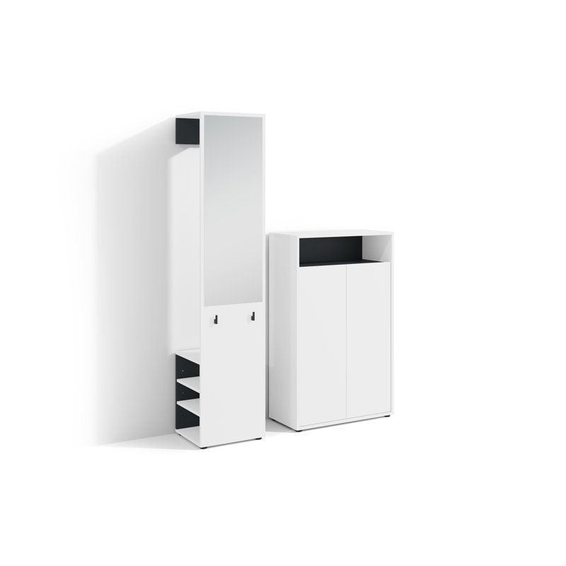 Bjartey 2 Door Manufactured Wood Wardrobe, White