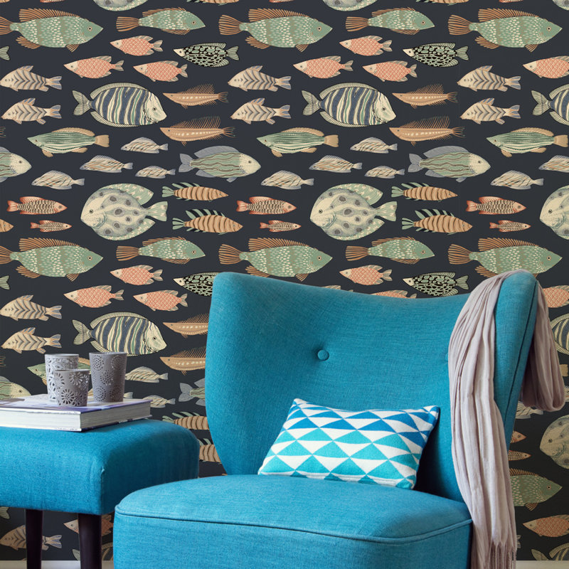 Marine Fish Peel And Stick Wallpaper, Nightfall