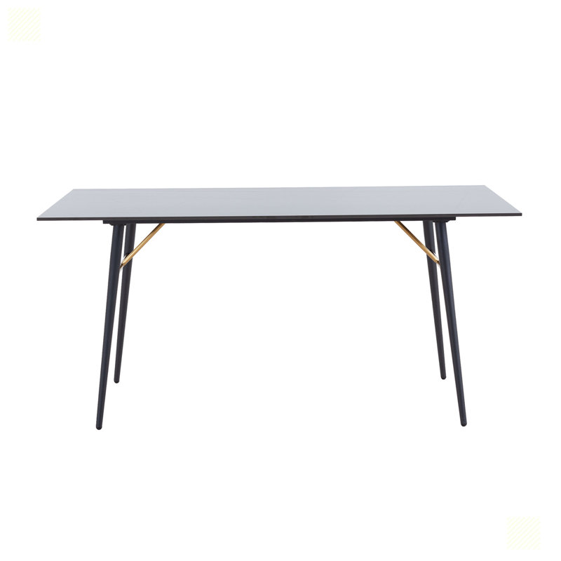 Quevon Ceramic Tile Rectangular Dining Table,dinning table,dining room table, Black Incorrect, 29" H x 70" L x 35" W