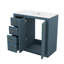 Meuble-lavabo 36 po avec lavabo en céramique, armoire de rangement moderne à 3 tiroirs et 2 portes, meuble-lavabo autoportant, fermeture en douceur, structure en bois massif-380899703