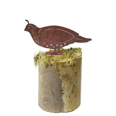 Quail de jardin en métal maman