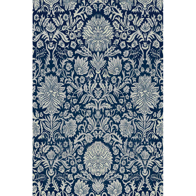Tapisserie baroque en bleu marine II, H 18 po x l 12 po