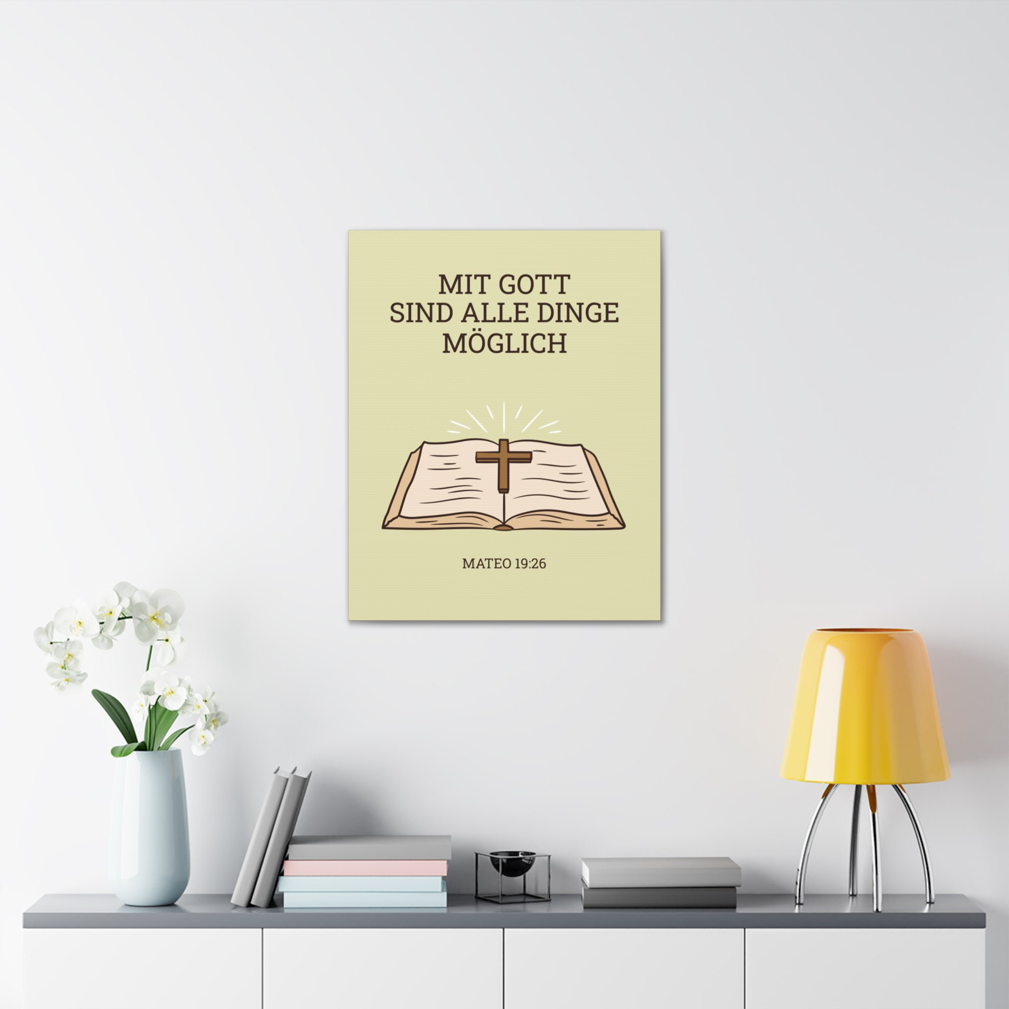 Trinx Scripture Walls Mateo 19:26 German Bible Verse Canvas Christian ...