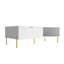 Table basse Mid-Century moderne avec tiroirs doubles (blanc)