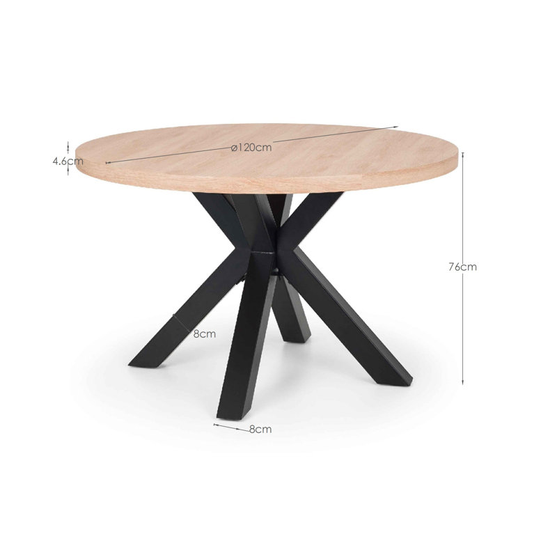 Iisakki Round Metal Base Dining Table