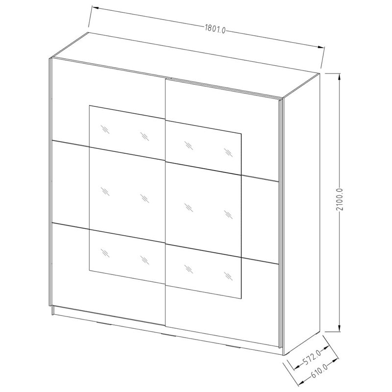 Broeder 2 Door Manufactured Wood Wardrobe