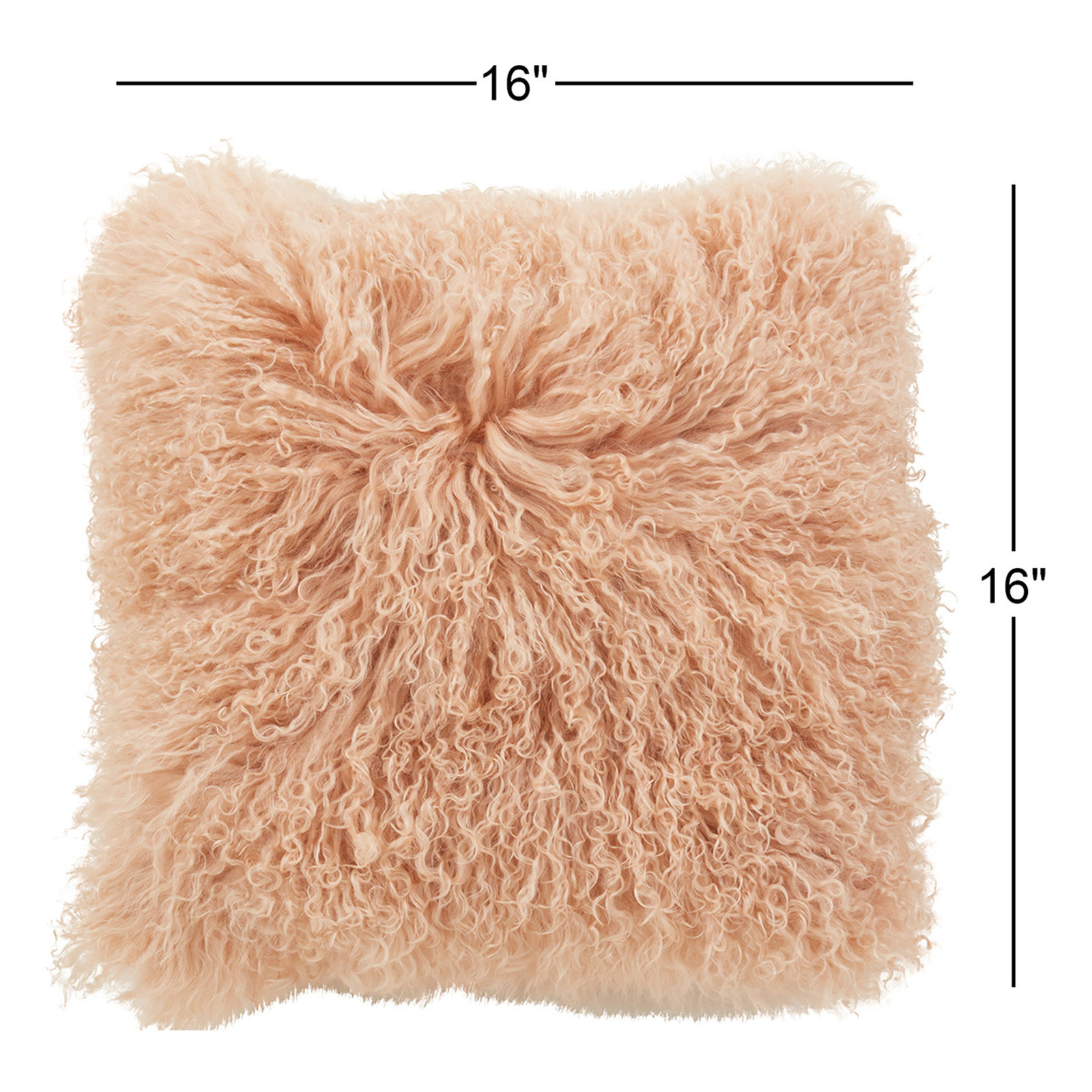 Iyana Wool Throw Pillow, Rose, Square 16"