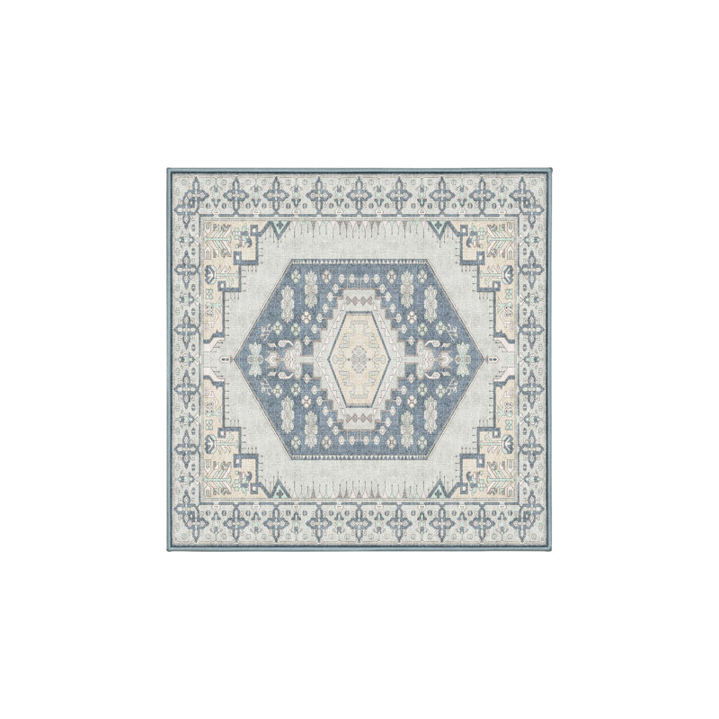 Firmino Hand Loomed Washable Oriental Indoor Rug, Square 6'