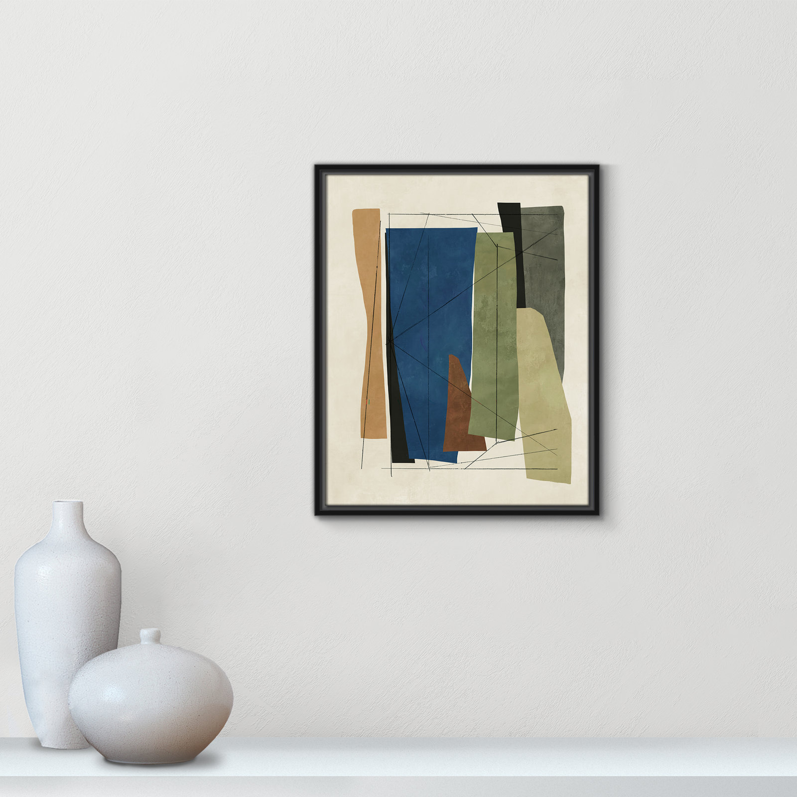 Beckton "Sync I" Print by Tom Reeves, Black Framed, 21.5" H x 17.5" W x 2" D