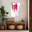 Fuchsia vert, coups abstraits, audacieux, impression murale-1442415667