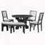 Ensemble de salle à manger rustique 5 pièces avec banc courbé (gris)-129203353-129203358-129203356-129203355