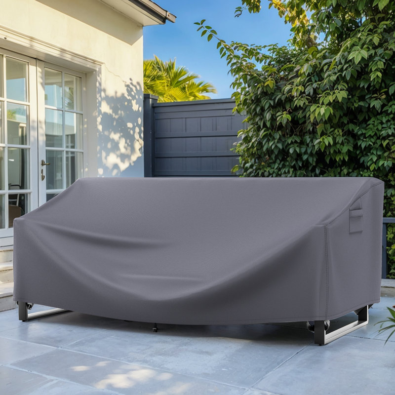 Housse pour mobilier d'extérieur durable Tharod, tissu Oxford 600D, H 28 po x l 90 po x P 68 po, Gris