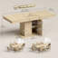 Table de salle à manger pliable pliable 6-8 personnes, naturel
