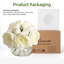 Pivoines artificielles élégantes au toucher véritable dans un vase en verre-673064736