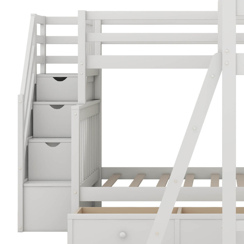 Kids Twin Over Full Bunk Bed, White
