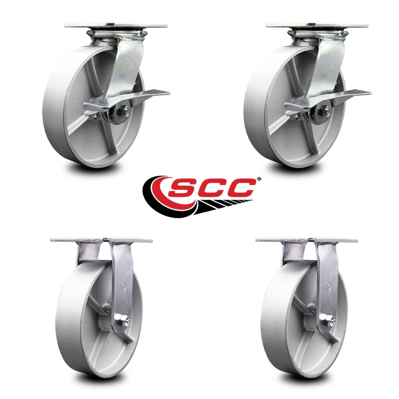 4 Piece Semi Steel Caster Set