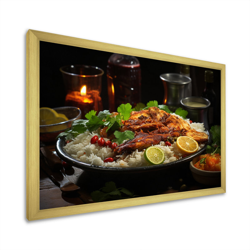 Cuban Cuisine Brown II, reproduction d'art sur toile, H 12 po x l 20 po x P 1 po, Cadre doré à une seule photo
