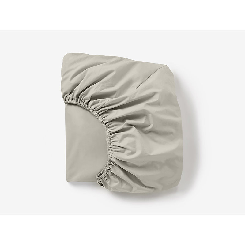 Drap-housse en satin de coton doux Cloud, Drap-housse de taille simple, Pierre