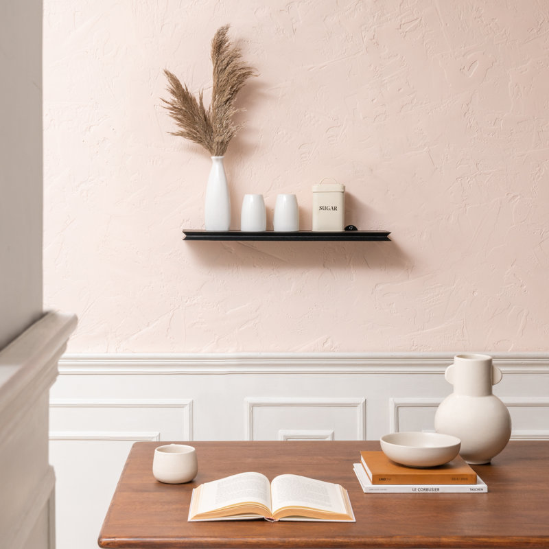 Irie Handcrafted Solid Mango Wood Floating Shelf, 1'' H x 24'' W x 6'' D, Black