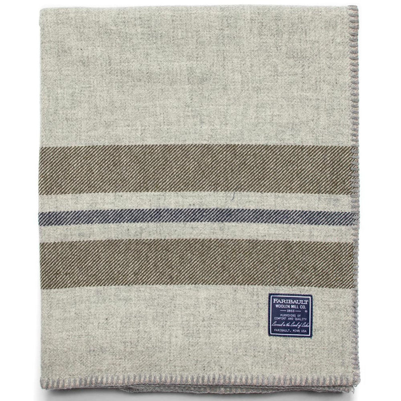 Couverture en laine Cabin, 66 po x 96 po, Vert