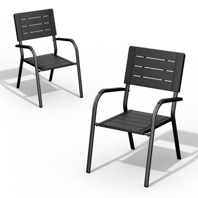2 PCS Patio Stacking Chairs