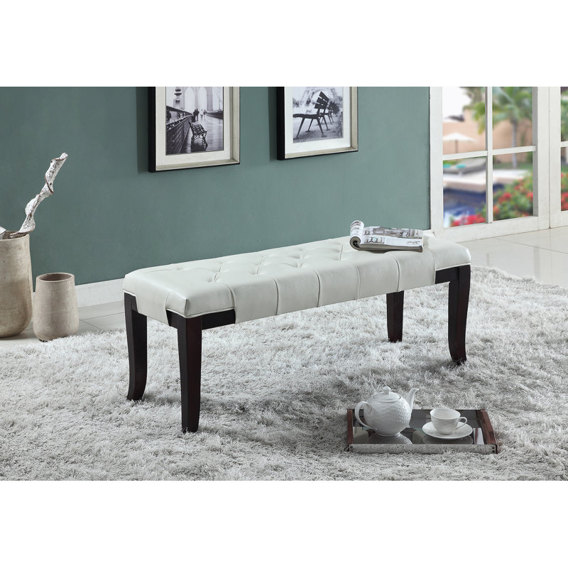 Banc capitonné, similicuir, blanc, Blanc