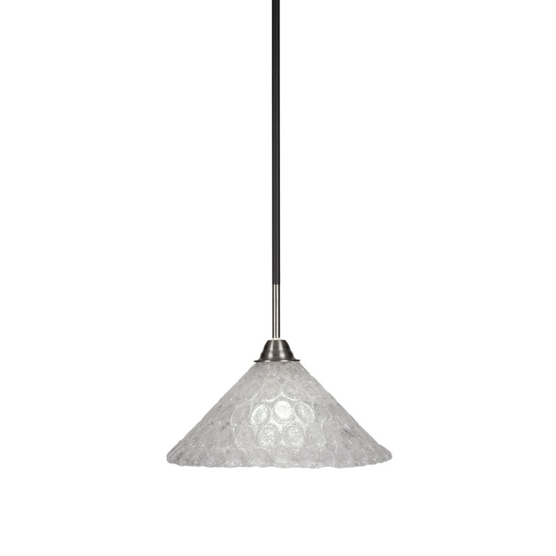 Luminaire suspendu Ayrshire, H 9,75 po x l 12 po x P 12 po, Noir mat/nickel brossé