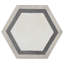 Dash Deco 8,5 po. X 9,84 po. Carrelage mural en porcelaine hexagonale mat (12,66 pieds carrés / caisse)-61798104