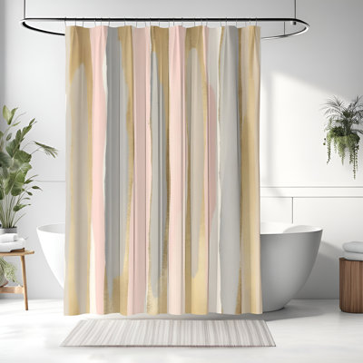 Rideau de douche avec tapis de bain