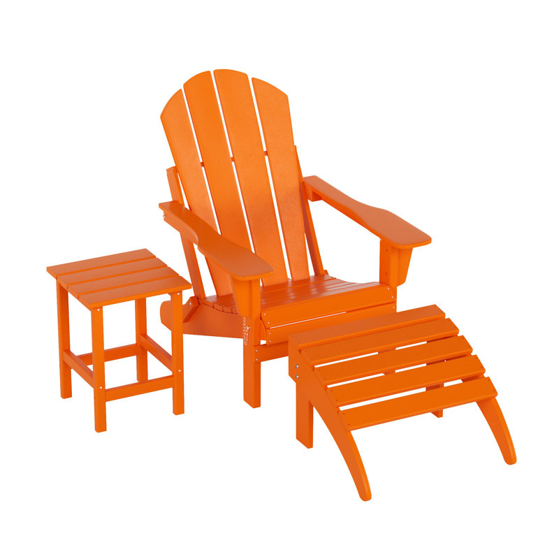 Chaise de patio avec repose-pieds Laguna, Orange
