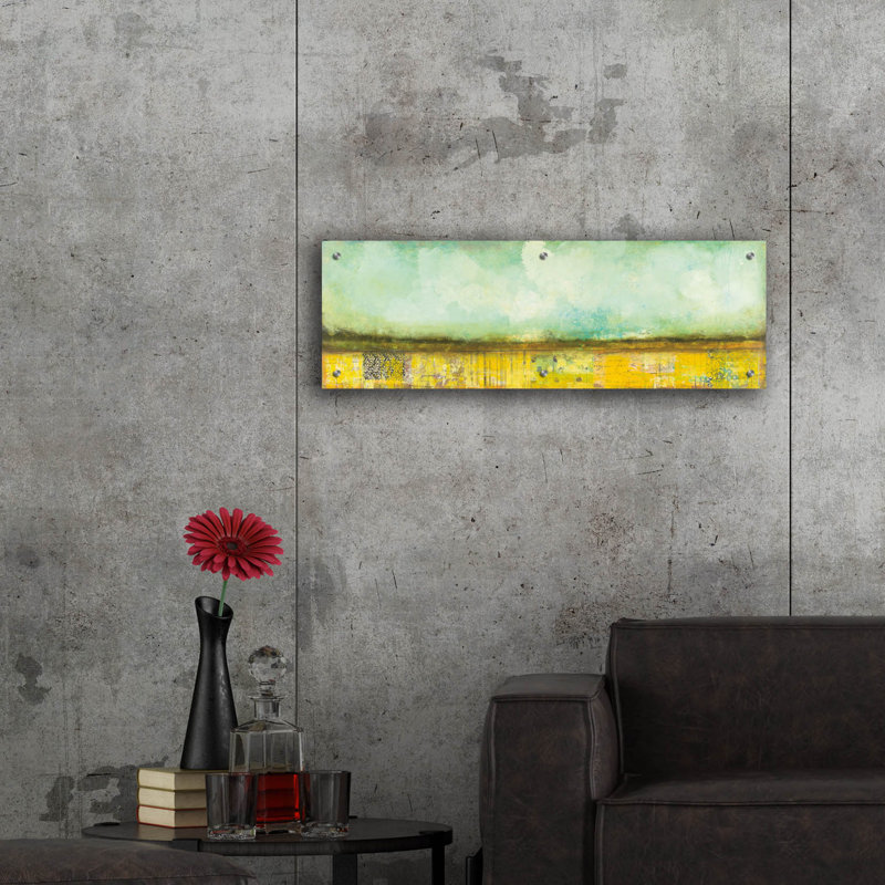 «On The Horizon» par Cheryl Warrick, art mural en verre acrylique, H 12 po x l 36 po