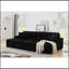 Canapé-lit en U, surdimensionné de 122 pouces - lit escamotable 2 en 1, canapé-lit modulaire avec méridienne double pour le salon, canapé en velours côtelé moelleux-684339361