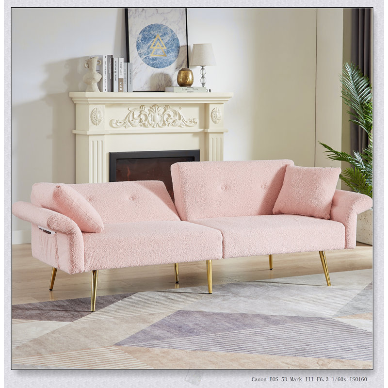 Canapé-lit d'appoint rembourré Modern Modern, Rose