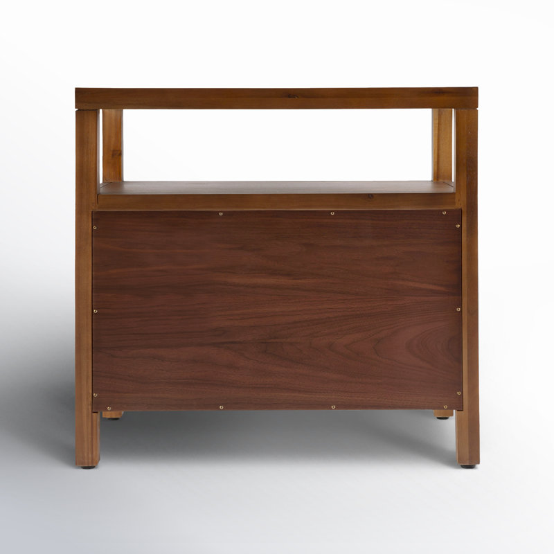 Nora 2-Drawer Wide Nightstand, Walnut