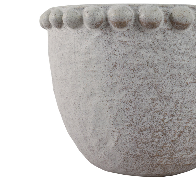 Sagebrook Home Beaded Trim Planters, Ivory, 2-Pieces