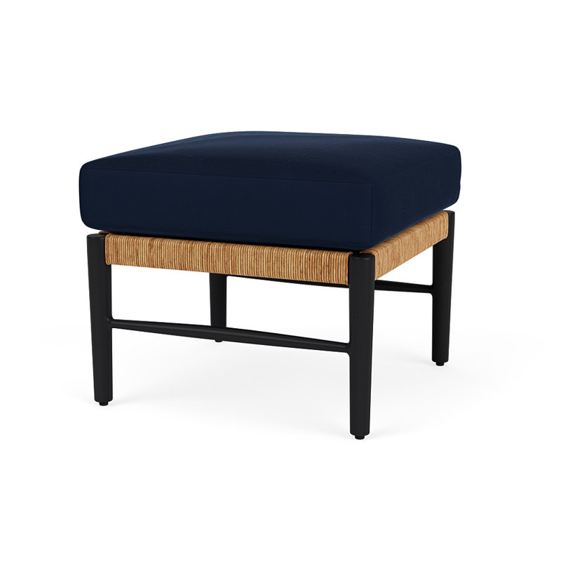 Galloway Outdoor Ottoman Patio Ottoman, Decorline Navy