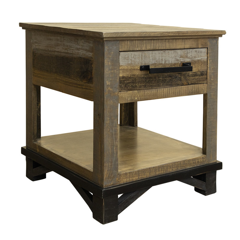Loft Brown End Table 1 Drawer
