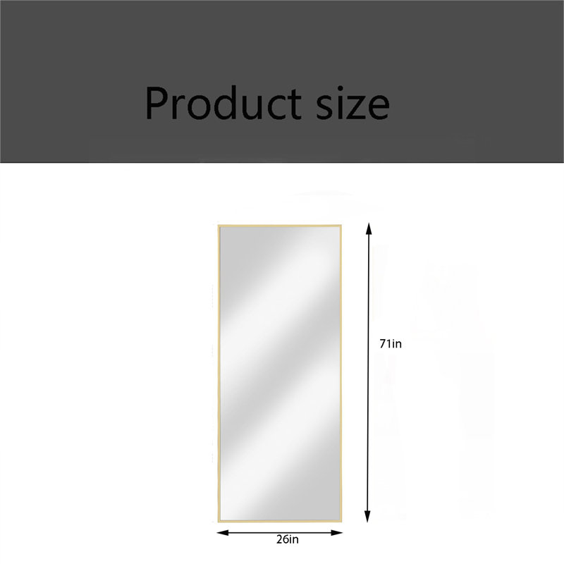 Full Body Floor Mirror, Bedroom Full Body Mirror With Bracket, Can Be Tilted, Standing Or Hung Horizontally/Vertically For Use