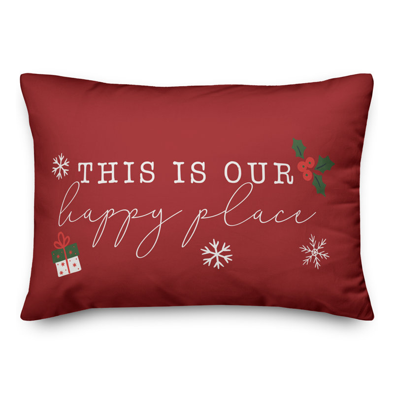  Coussin rectangulaire This is Our Happy Place, Rouge