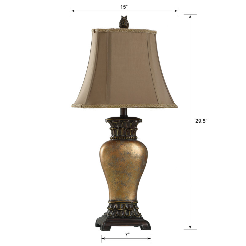 Lampe de table 30 po Fullilove, Bronze / ambre, Brun clair