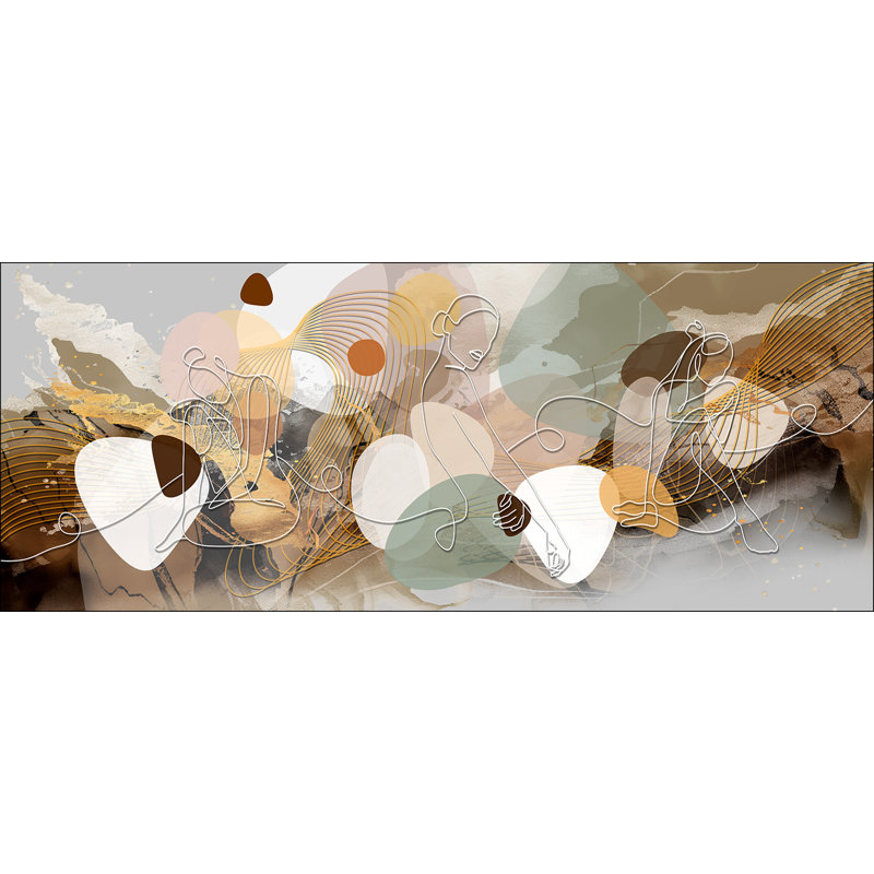 Line Art Woman V - No Frame Panoramic Print on Float Glass, 50cm H x 125cm W x 1.4cm D