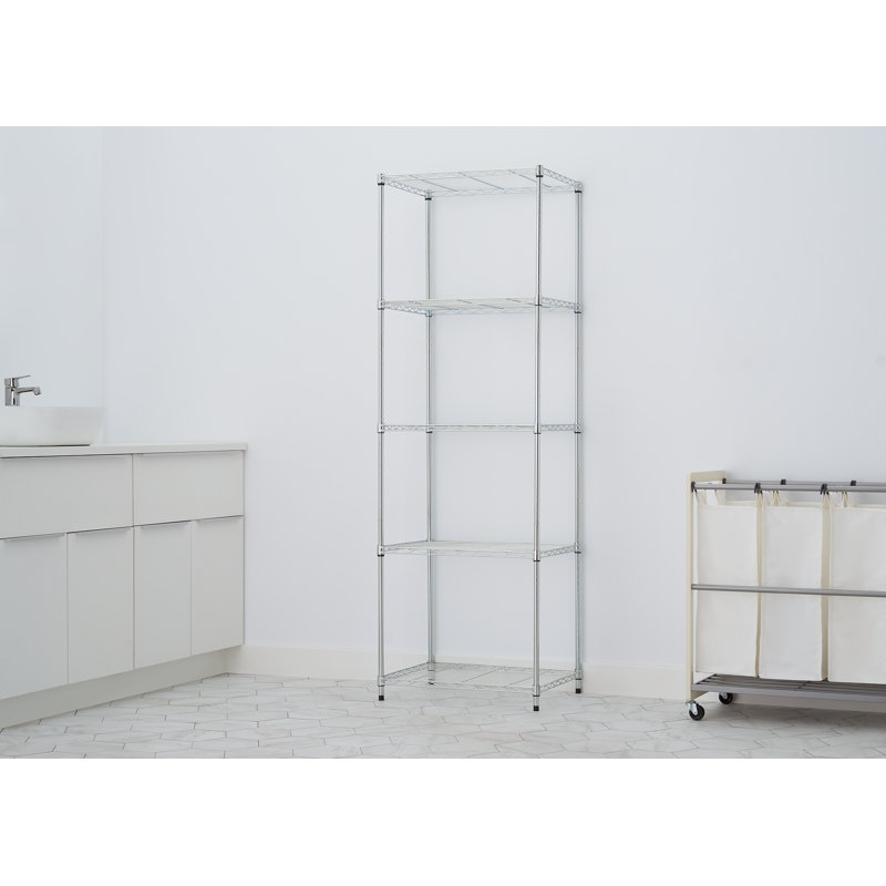  Basics Ecostorage® 5-tier Nsf 24"x18"x72" Wire Shelving Rack / Chrome, Chrome