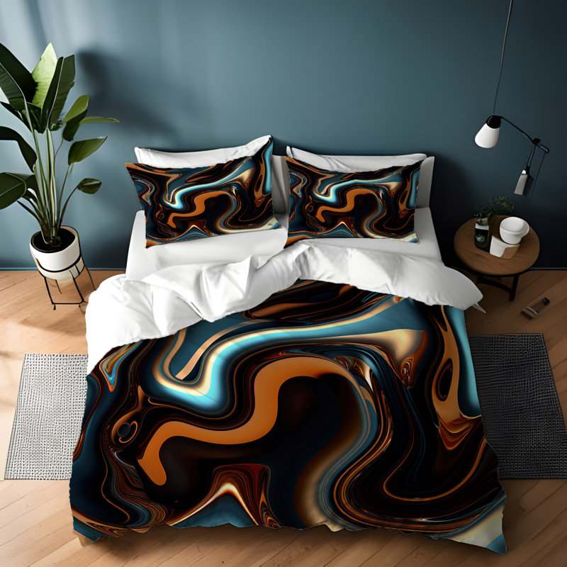 Abstract Duvet Cover, King Duvet Cover + 2 King Shams