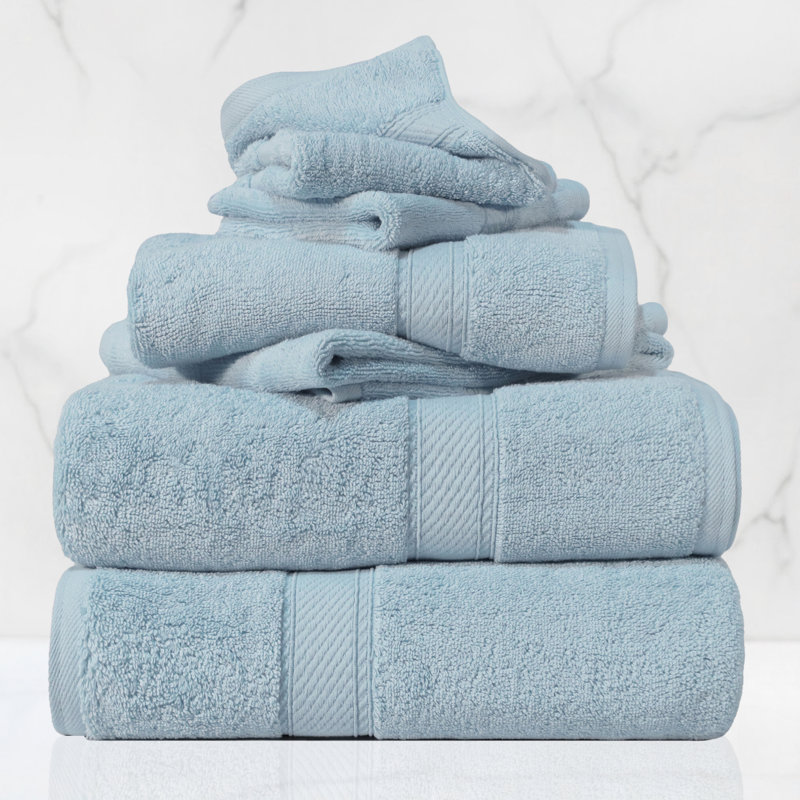Ensemble de serviettes de bain luxueuse en coton égyptien de qualité très absorbant Scotia , Bleu clair