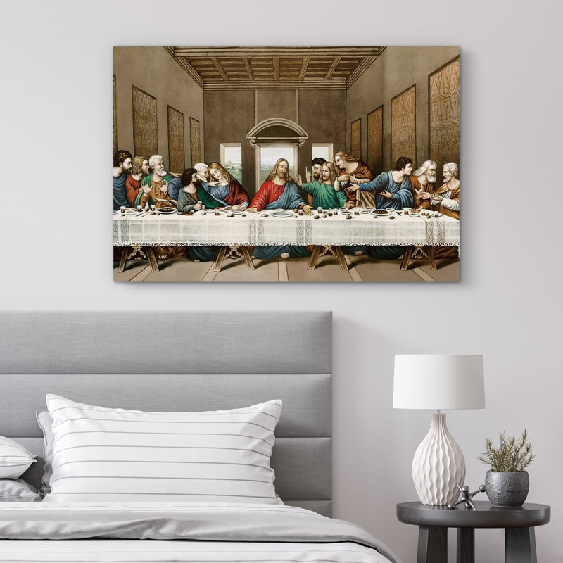 Célèbre œuvre d'art «The Last Supper», peinture par Leonardo Da Vinci, graffiti et art populaire, Toile tendue